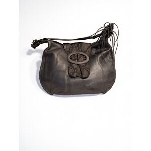 Vtg CHI by Carlos Falchi Shoulder Purse Handbag Leather Snake Skin Pewter NWOT